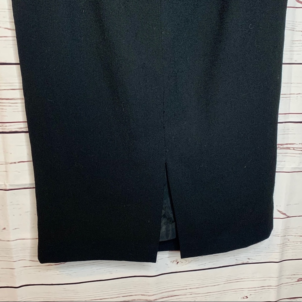 Vintage | High Waist Knee Length Wool Skirt - Picture 3 of 7